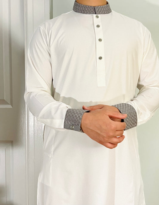 Classic Super Soft Cotton Panjabi for Eid (White)