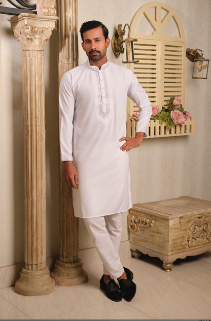 Premium Nawab White Panjabi