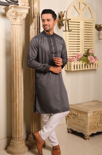 Midnight Graphite Premium Panjabi