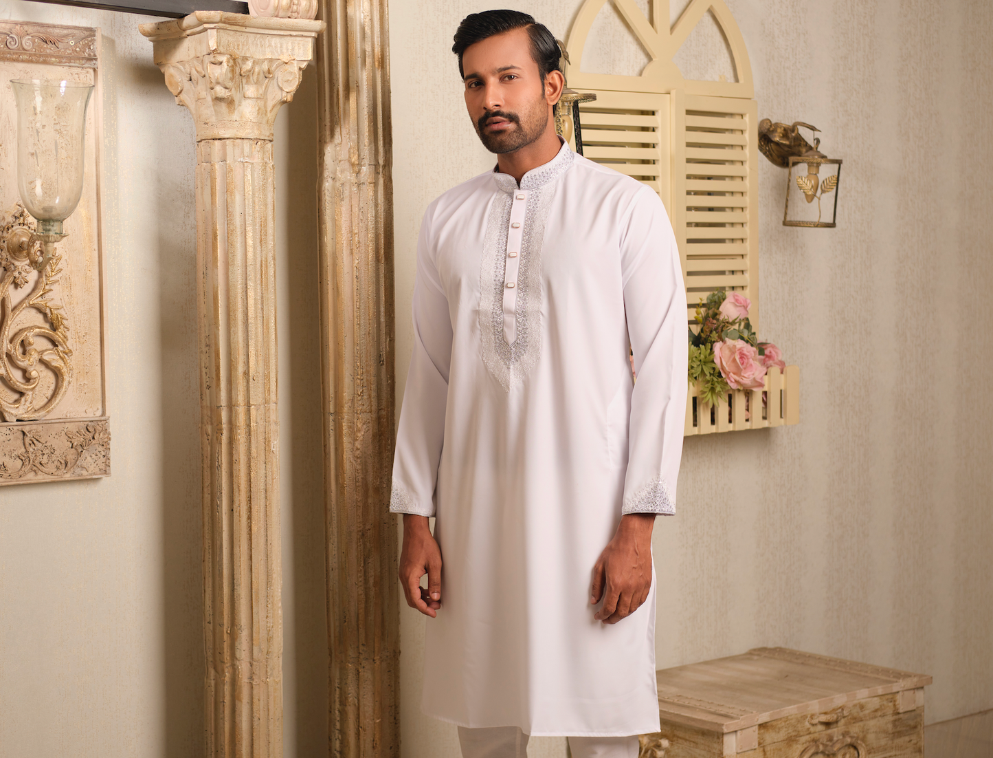 Premium Nawab White Panjabi