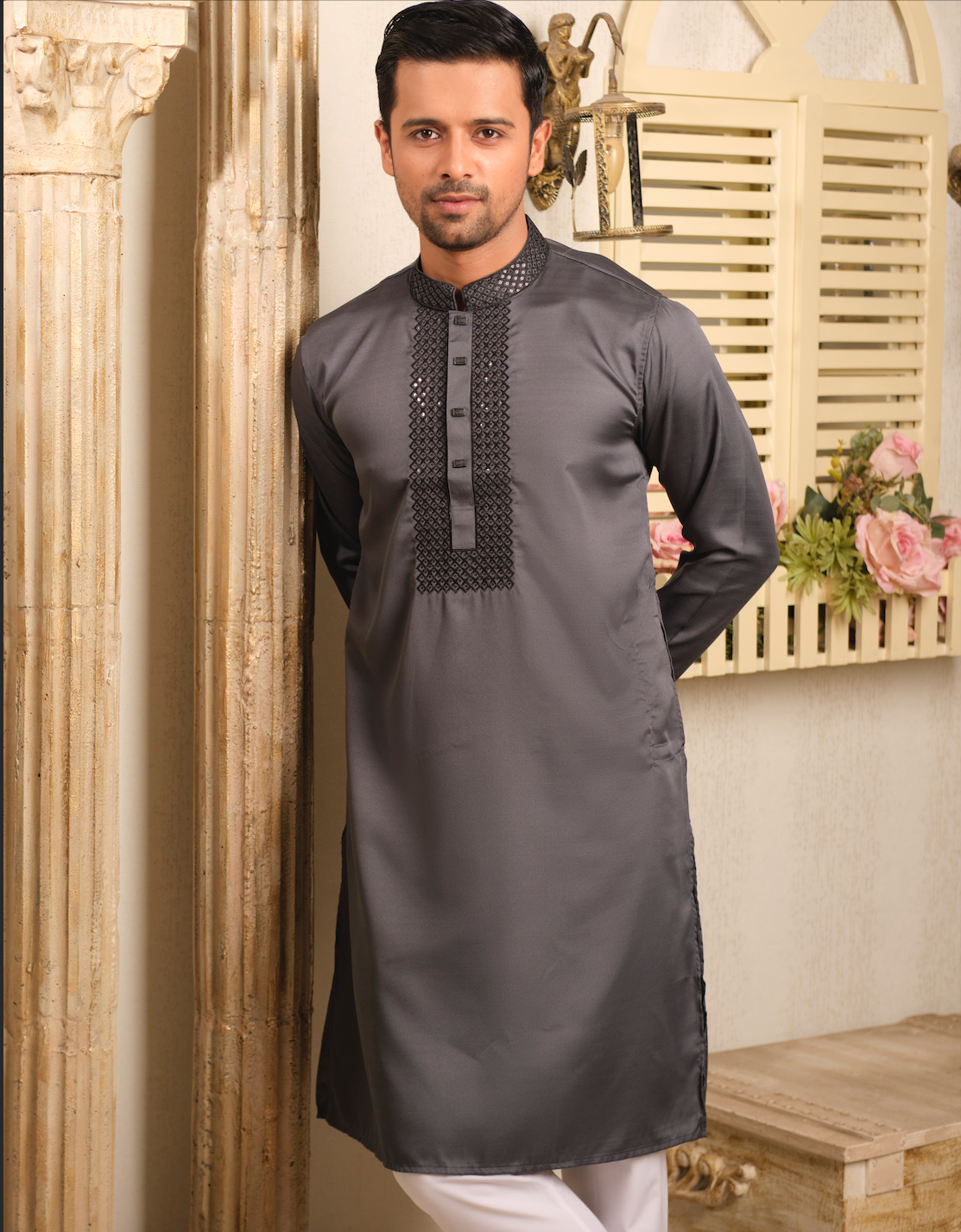 Midnight Graphite Premium Panjabi